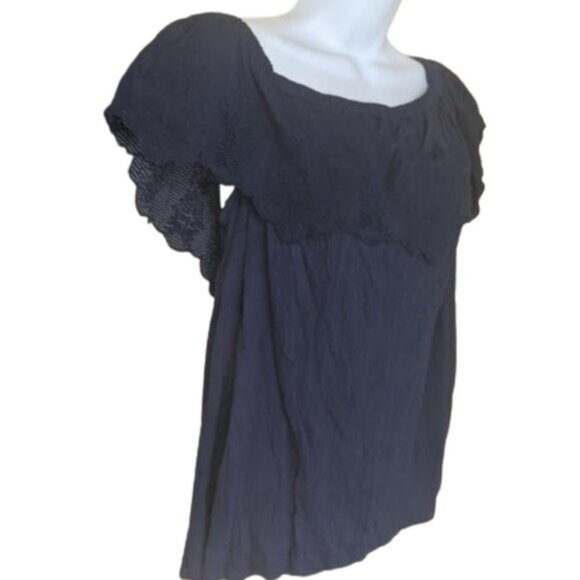 PETER NYGARD Dark Blue Top Size Medium Petite NEW NWT - Picture 2 of 4